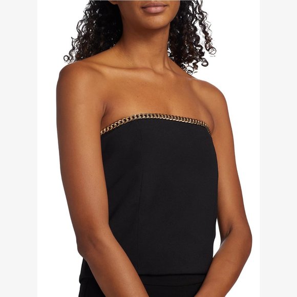 NEW Generation Love Sizes S, M, L Hazel Crepe Chain Bustier Top - Black - Picture 9 of 10